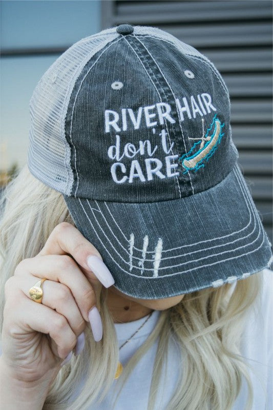 River Hair Don't Care Embroidered Trucker Hat