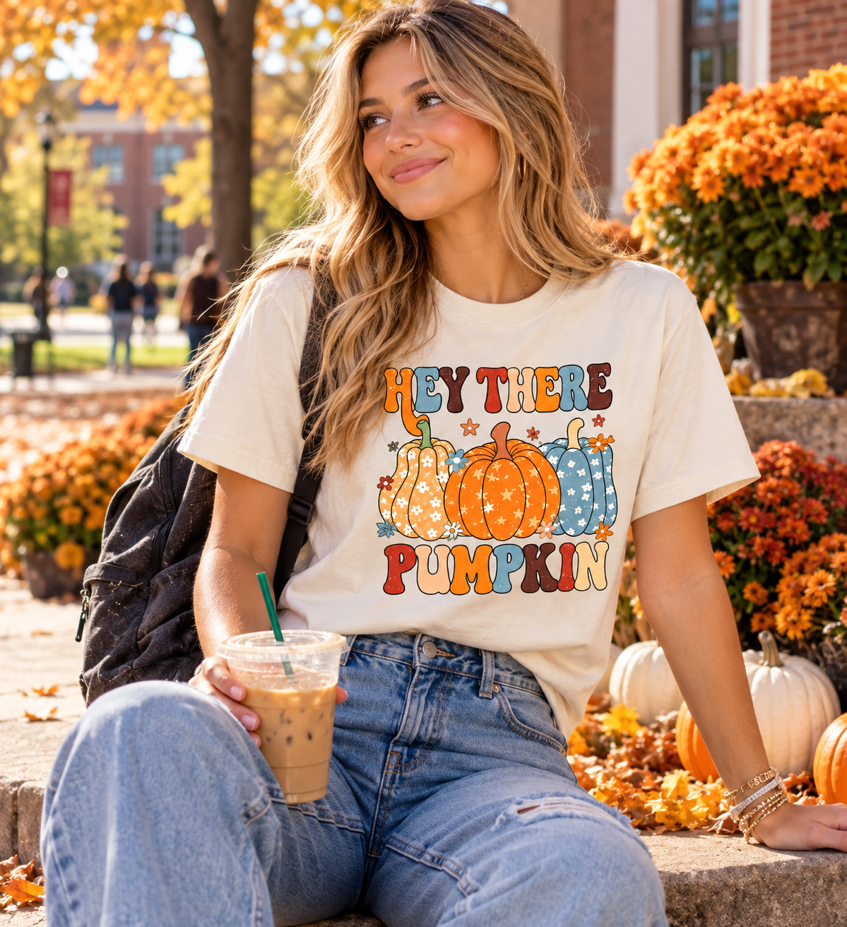 Fall Pumpkins Colorful Graphic T-shirt SALE