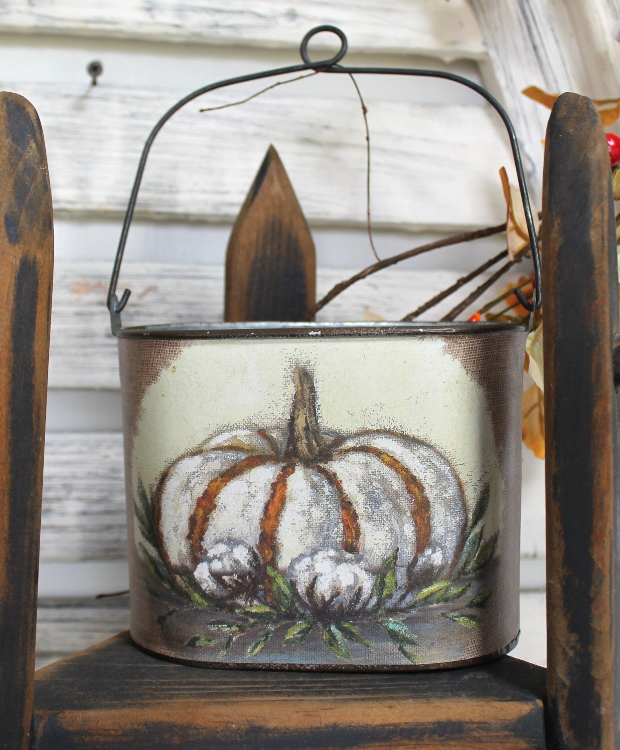 Rustic Farmhouse Pumpkin Tin