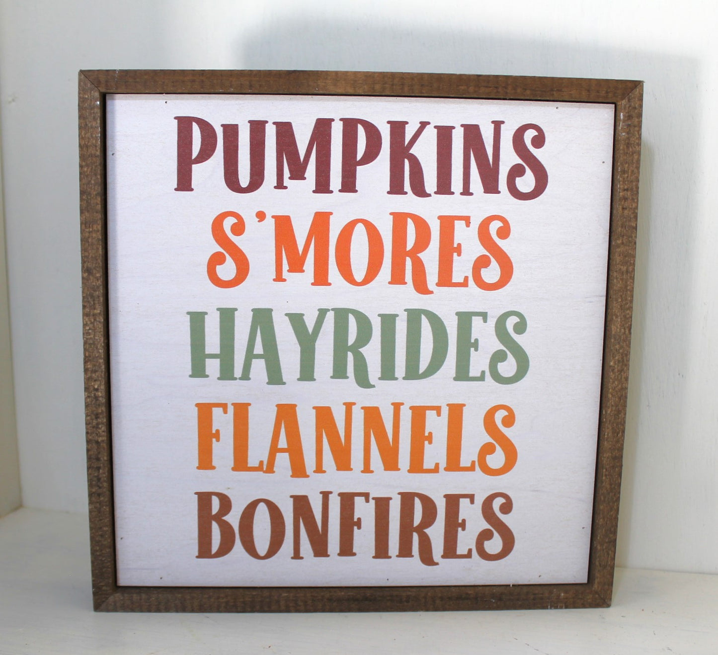 Pumpkins S'mores Hayrides Wood Box Sign
