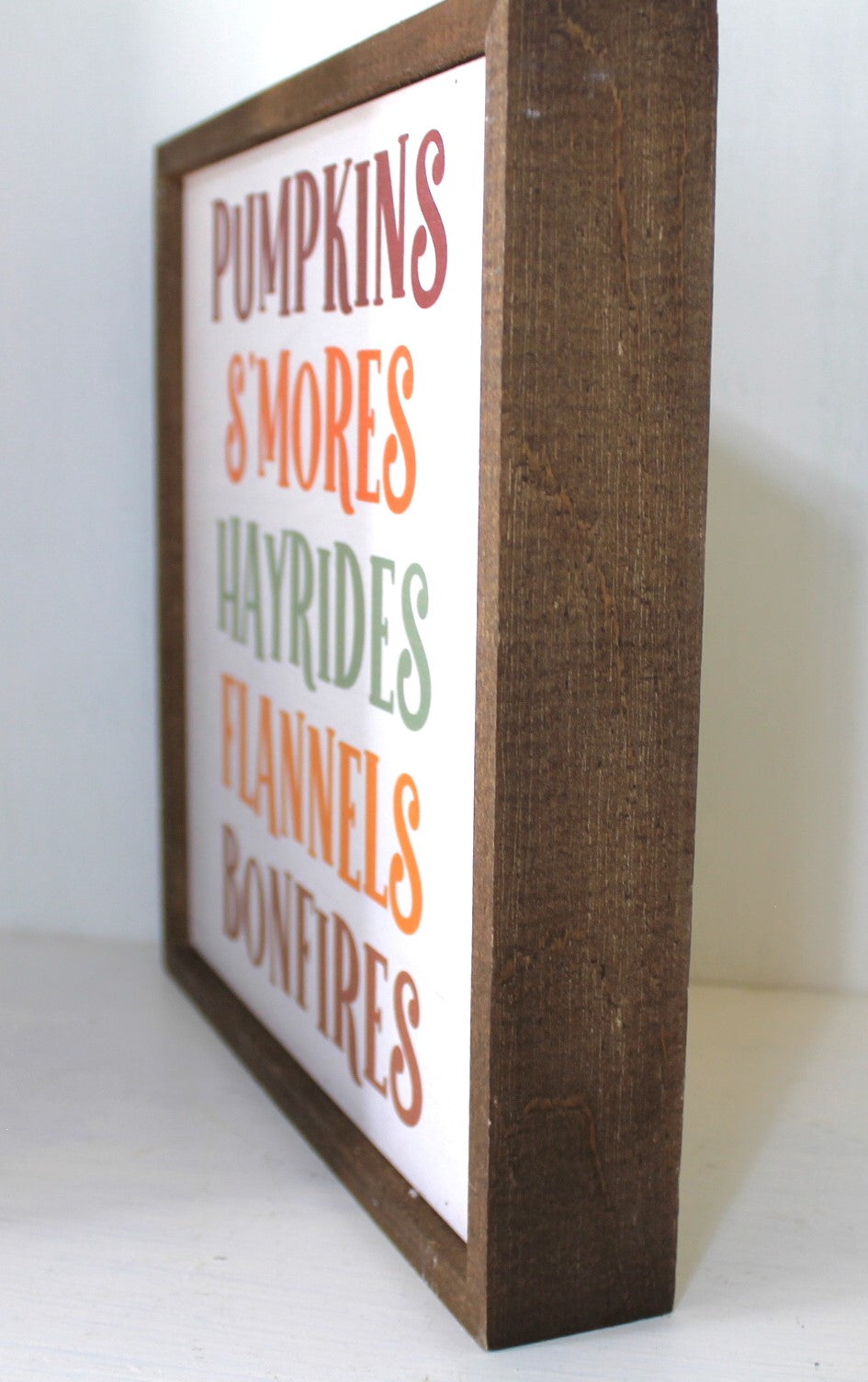 Pumpkins S'mores Hayrides Wood Box Sign