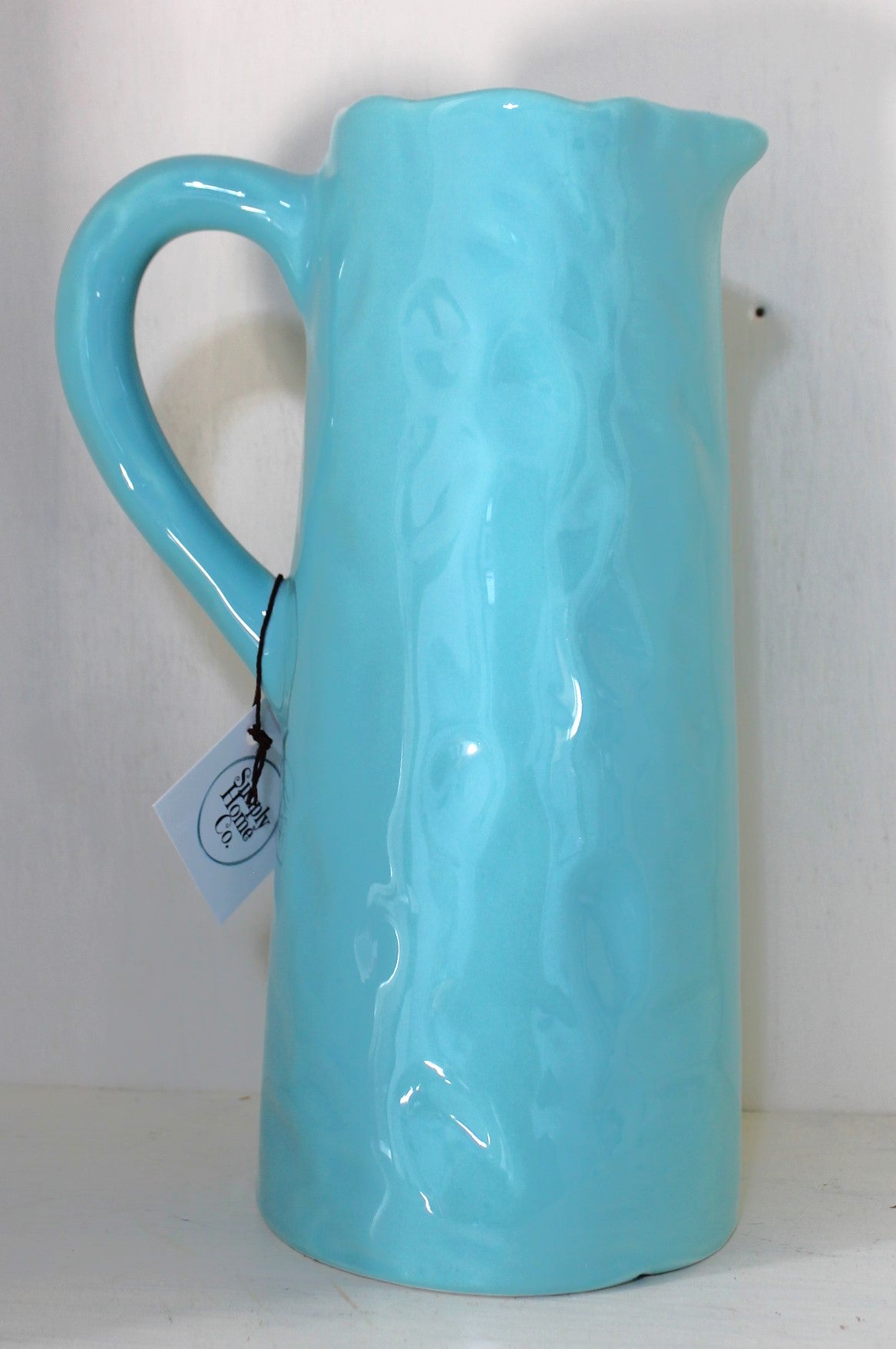 Ceramic Teal Blue Pitcher