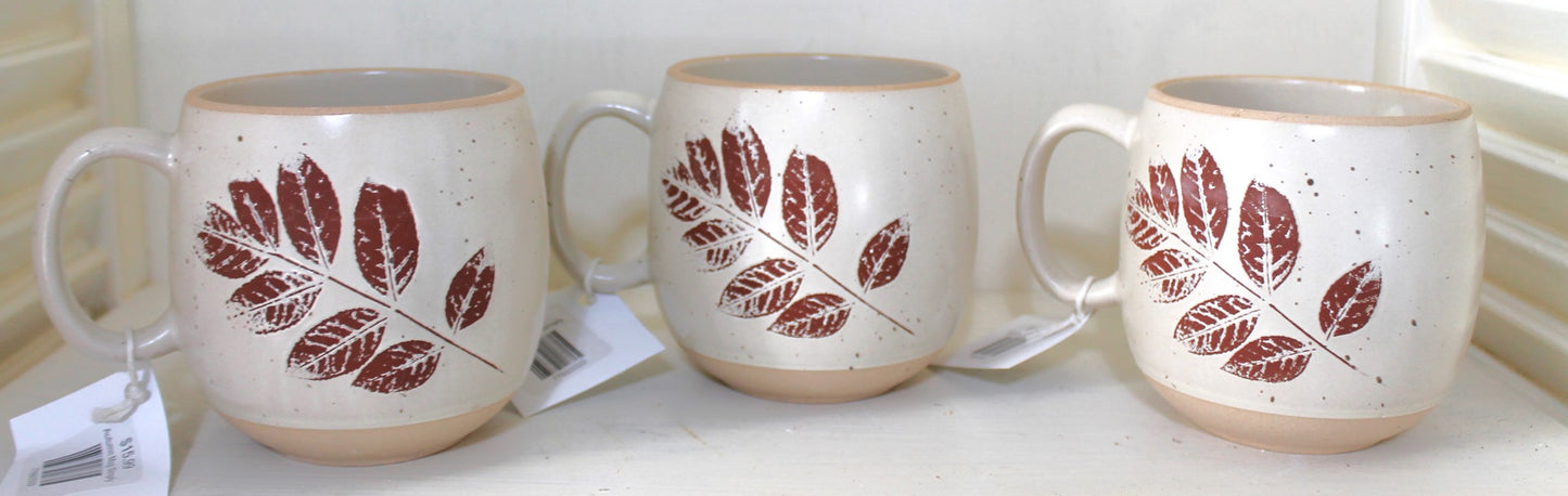 Autumn Leaf Pottery Mug Cup