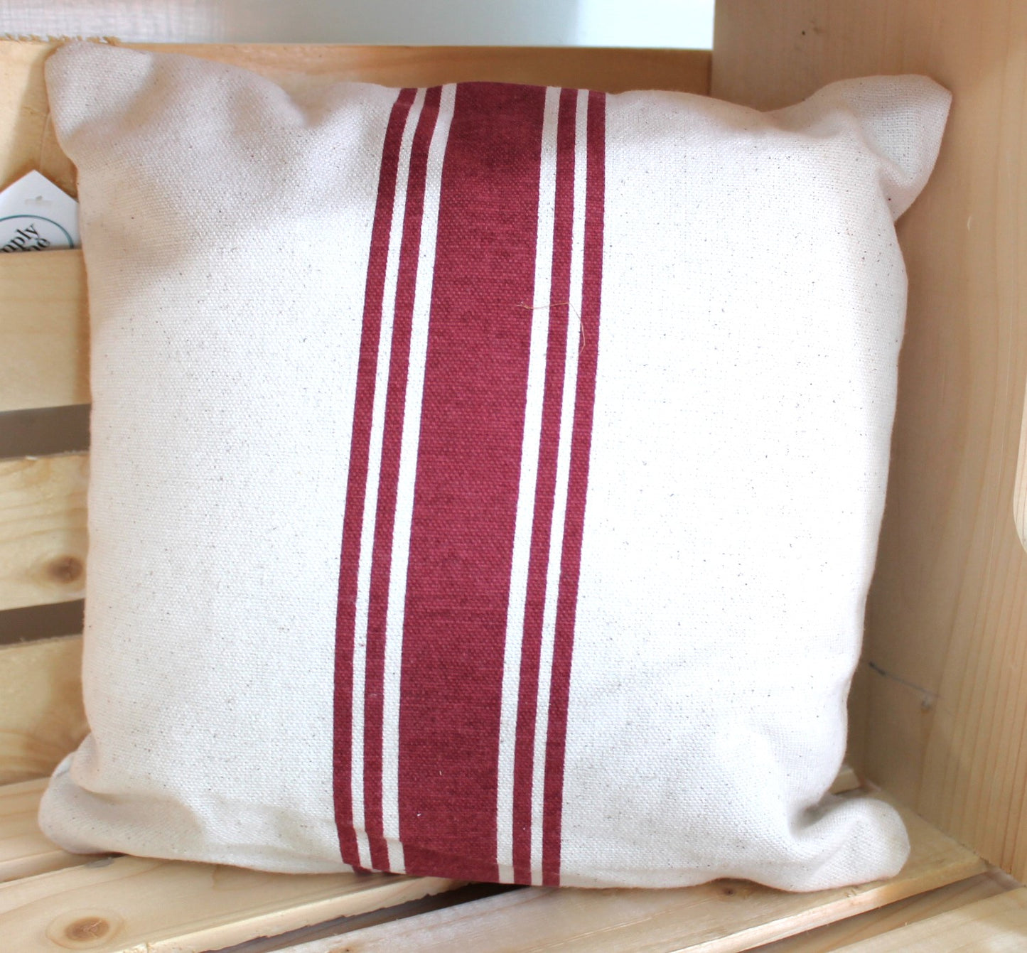 Apple Cider Striped Canvas Decorative Pillow