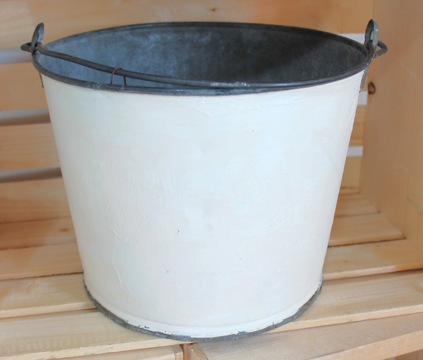 Fall Thankful Grateful Galvanized Cream Bucket