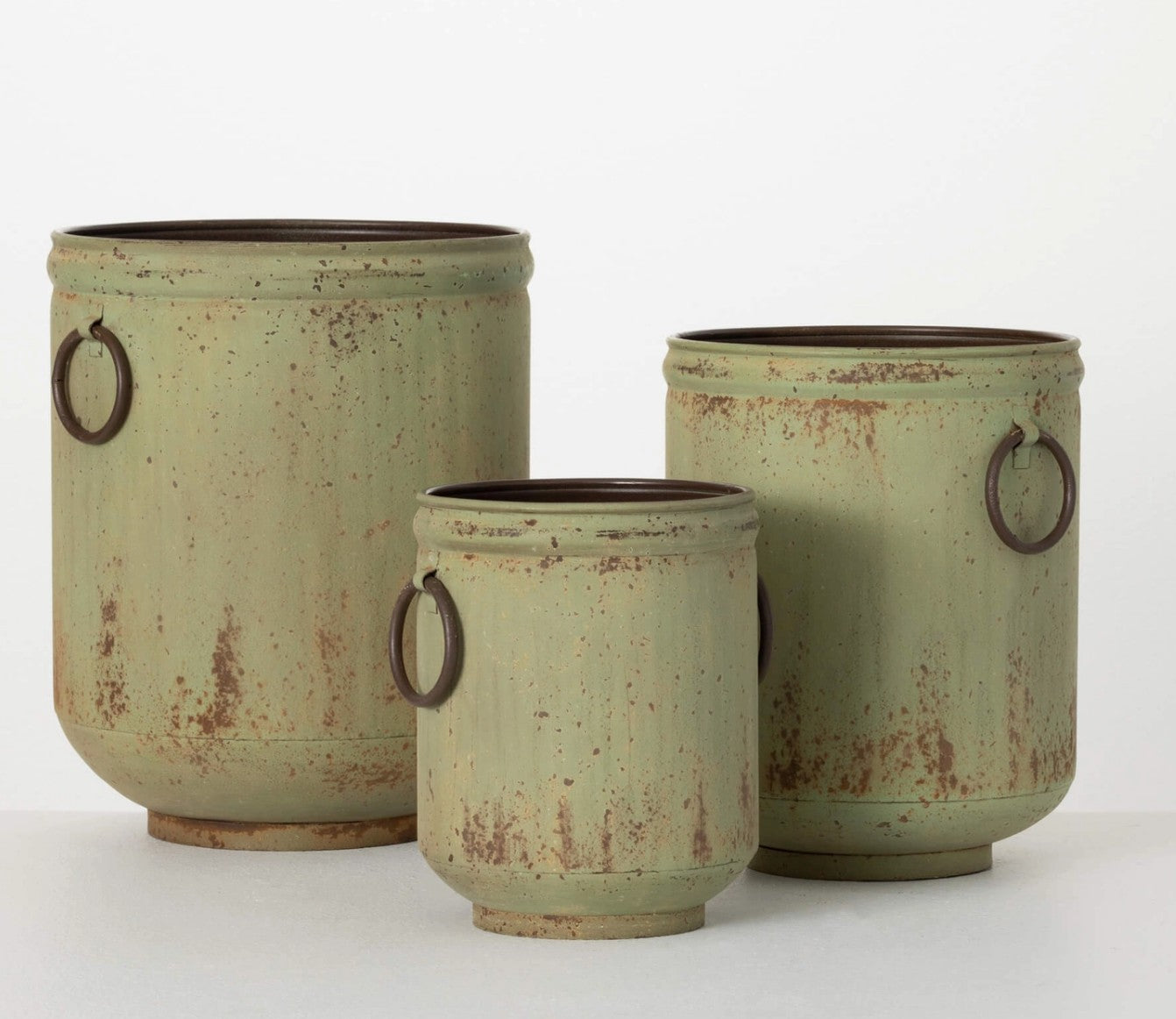Rustic Patina Planter Set of 3 Decor