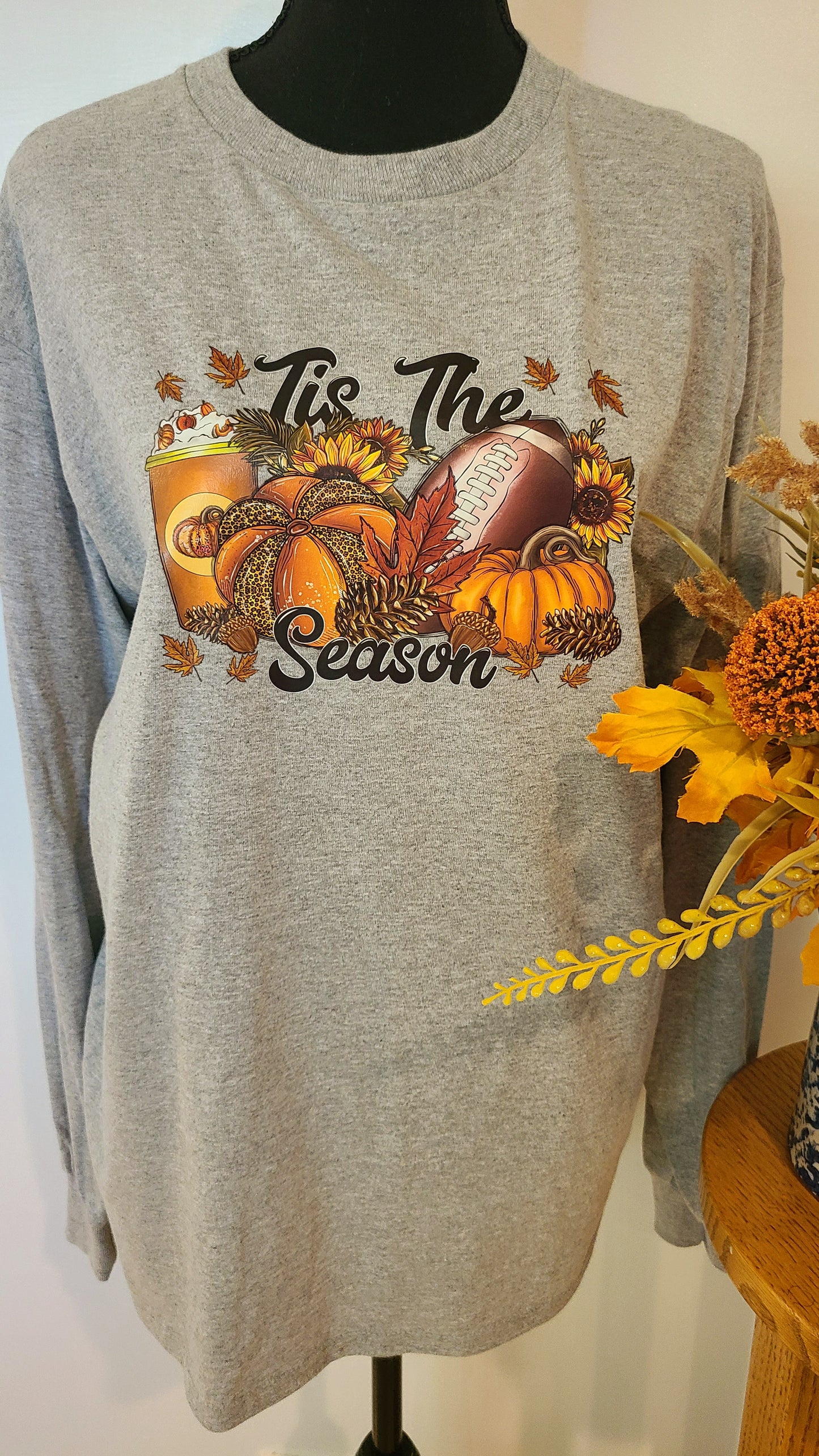 Tis The Season Football Cheetah Long Sleeve Tee