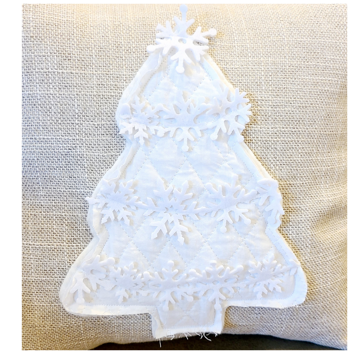 White Snowflake Tree 14x14 Pillow Cover