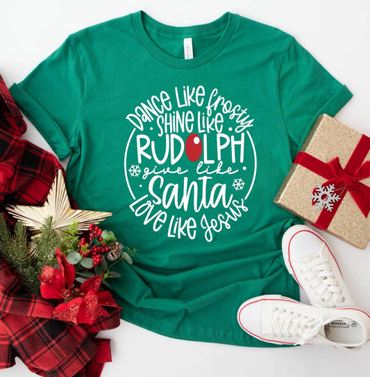 Give Like Santa Love Like Jesus T-shirt