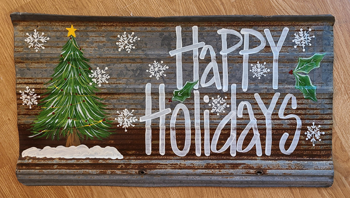 Hand-Painted 24" Tin Sign - Assorted Styles