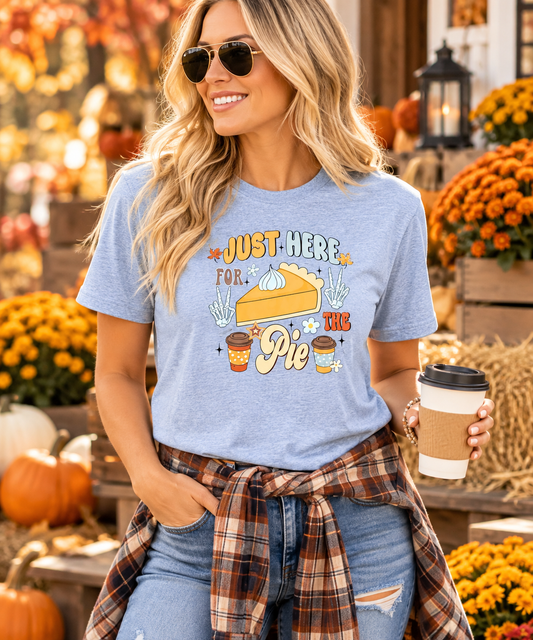 Here For The Pie Colorful Graphic T-shirt SALE