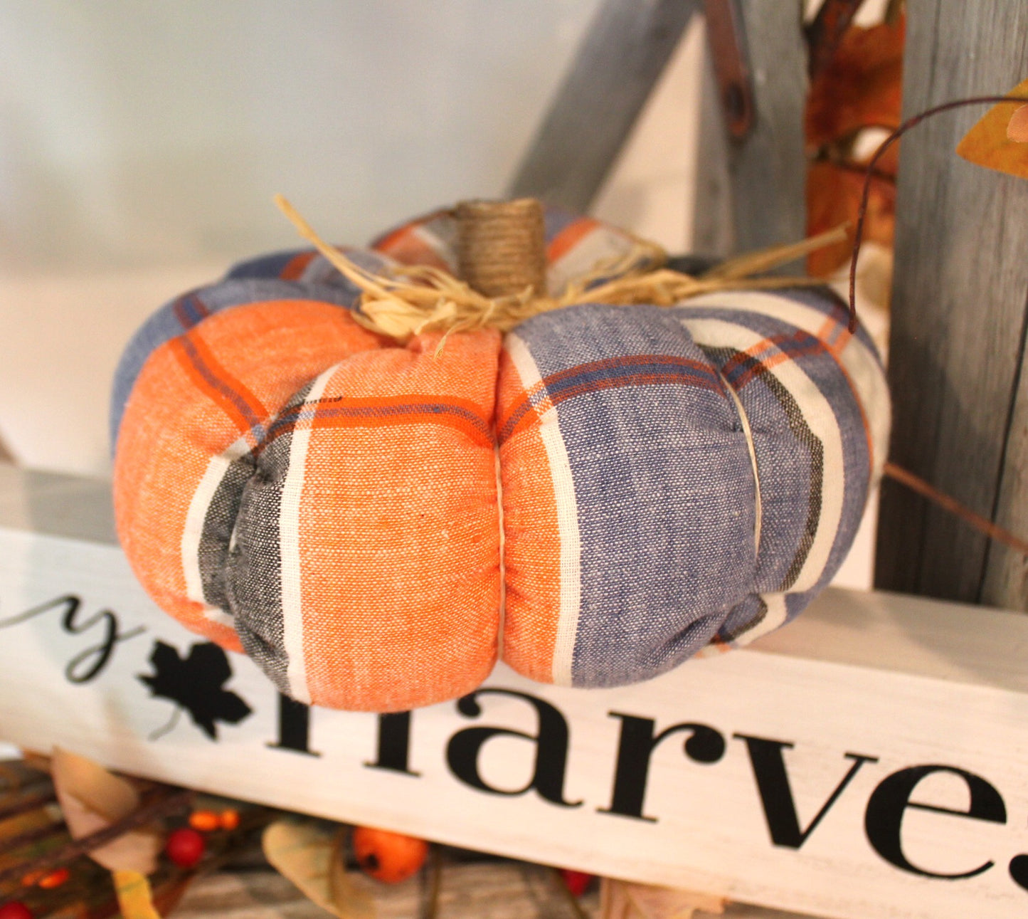 Handmade Fabric Pumpkins (Set of 3)