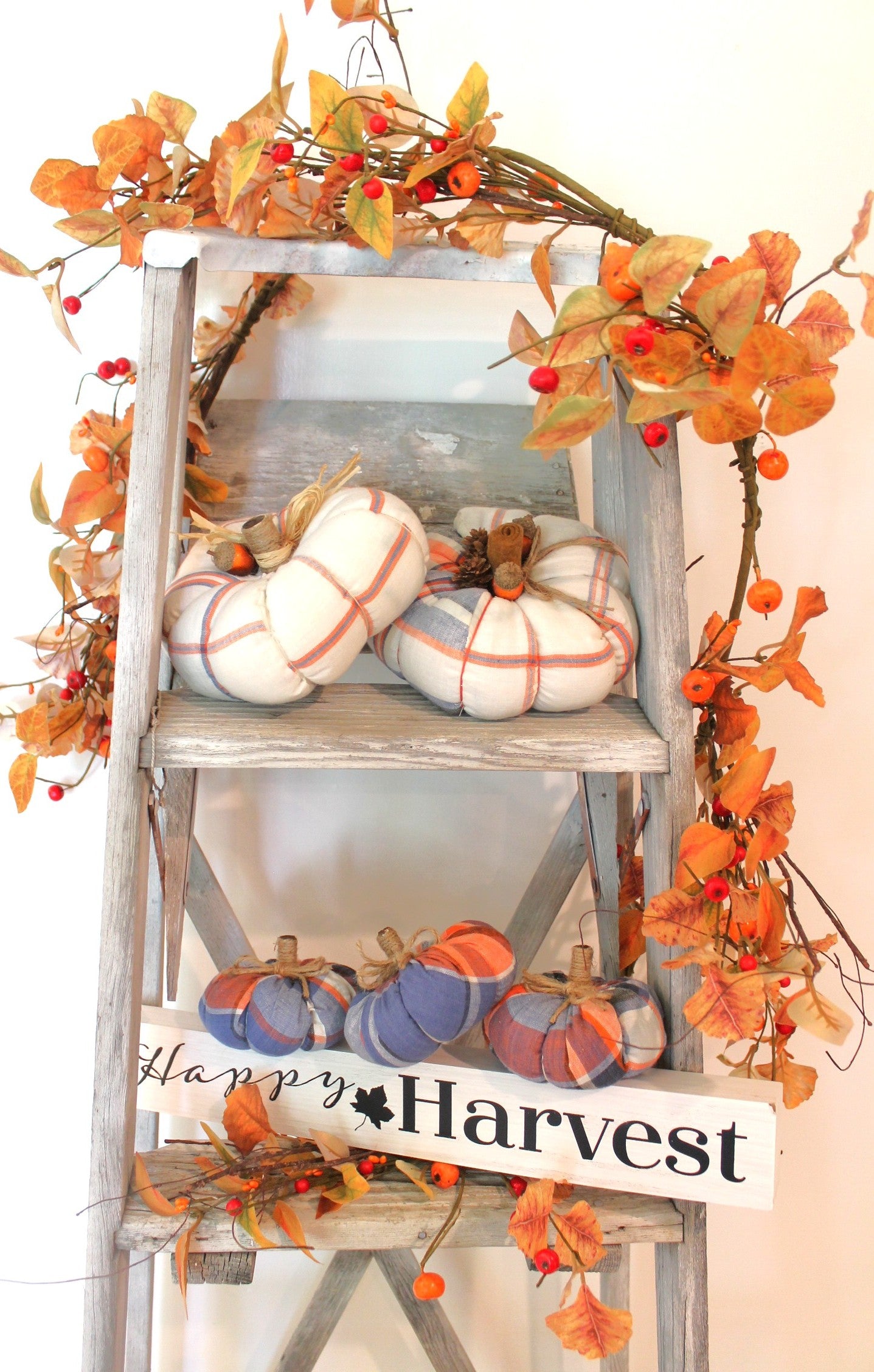 Handmade Fabric Pumpkins (Set of 3)