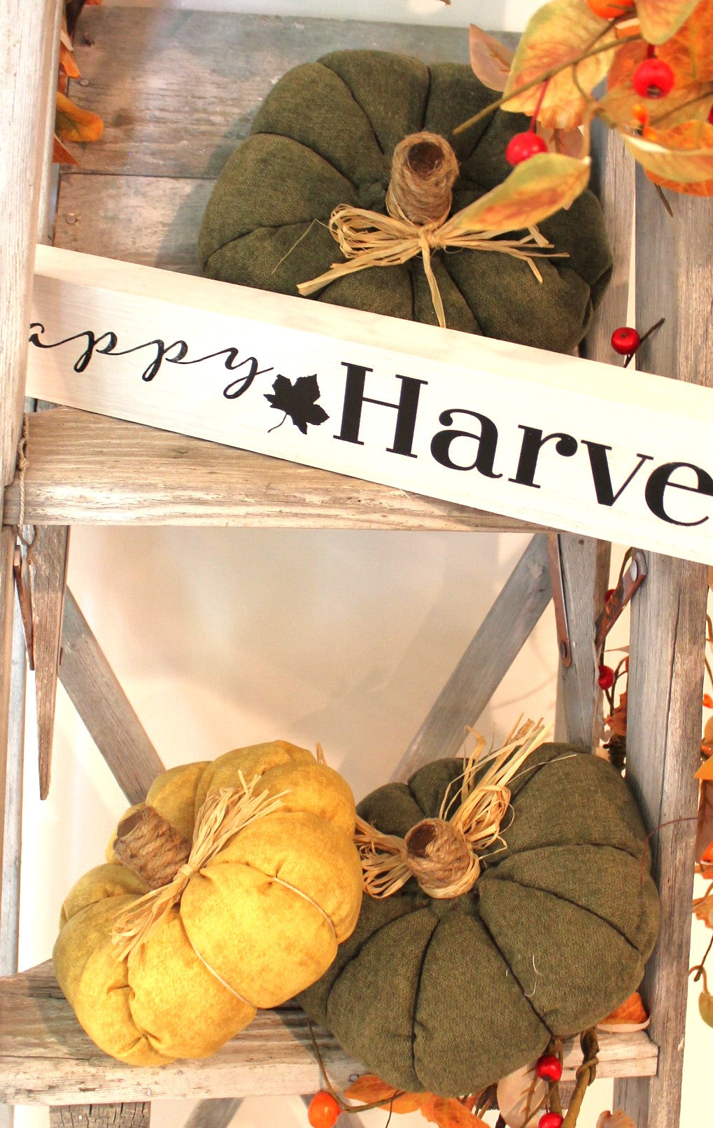 Autumn Golden Mustard Handmade Fabric Pumpkin
