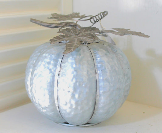 Silver Metal Decorative Pumpkin