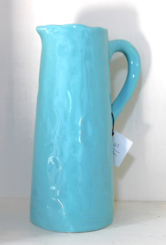 Ceramic Teal Blue Pitcher