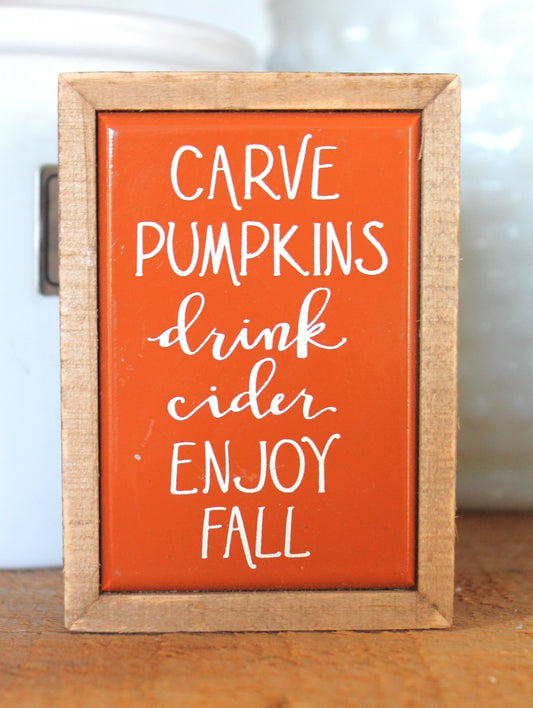 Carve Pumpkins Small Box Sign