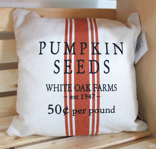 Pumpkins Seeds Striped Decorative Pillow