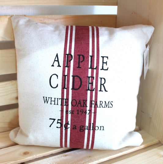 Apple Cider Striped Canvas Decorative Pillow