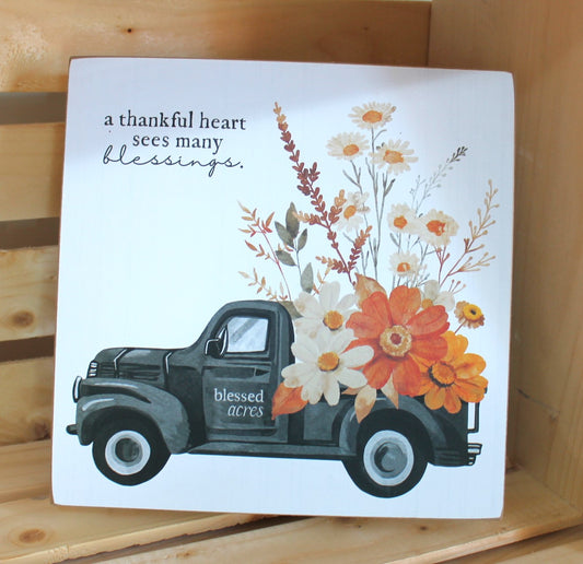 Thankful Heart Truck Box Sign