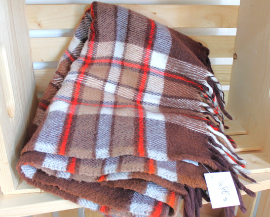 Vintage Plaid Earth Tones Blanket
