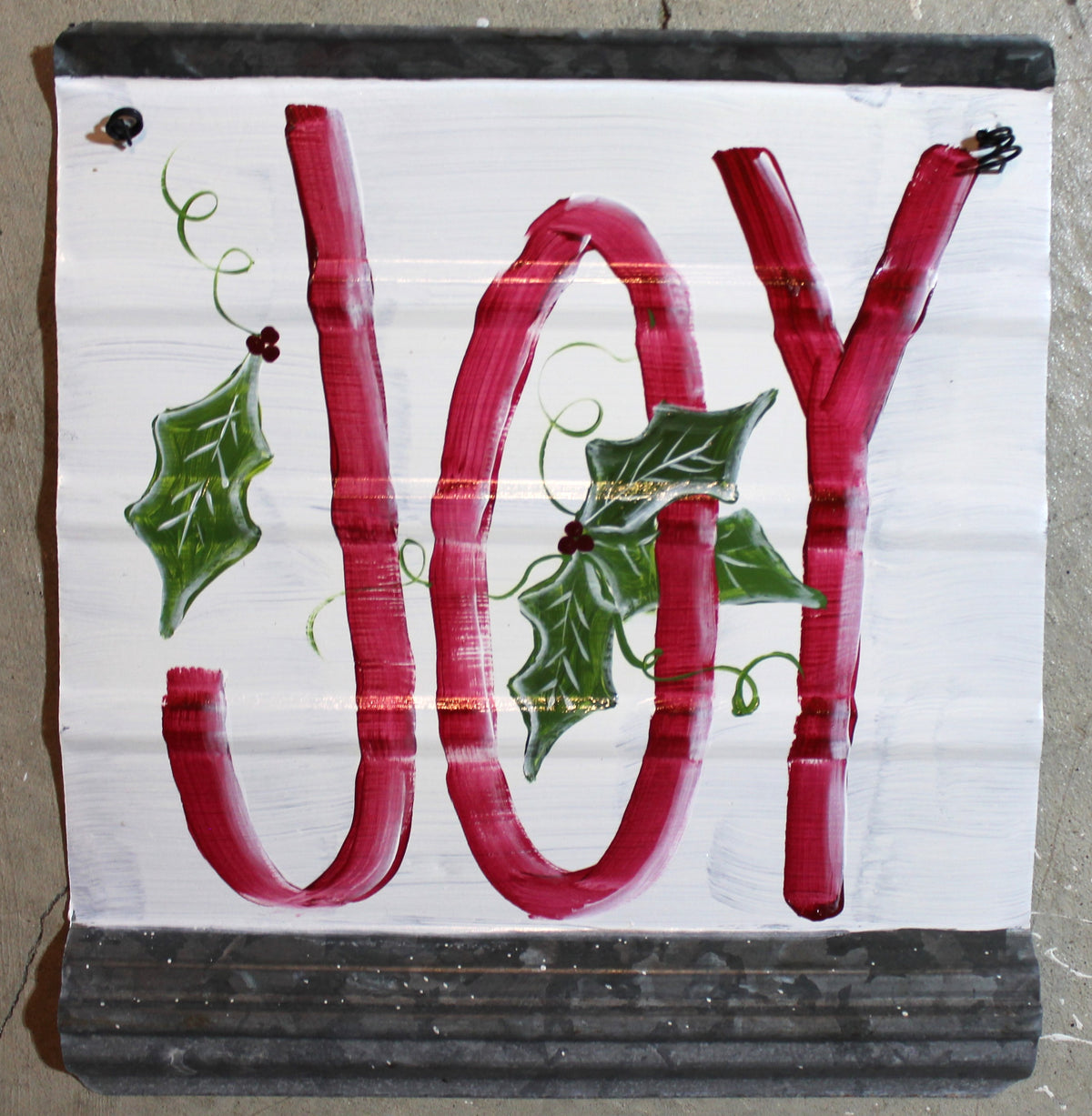 JOY Hand-Painted 12" Tin Sign