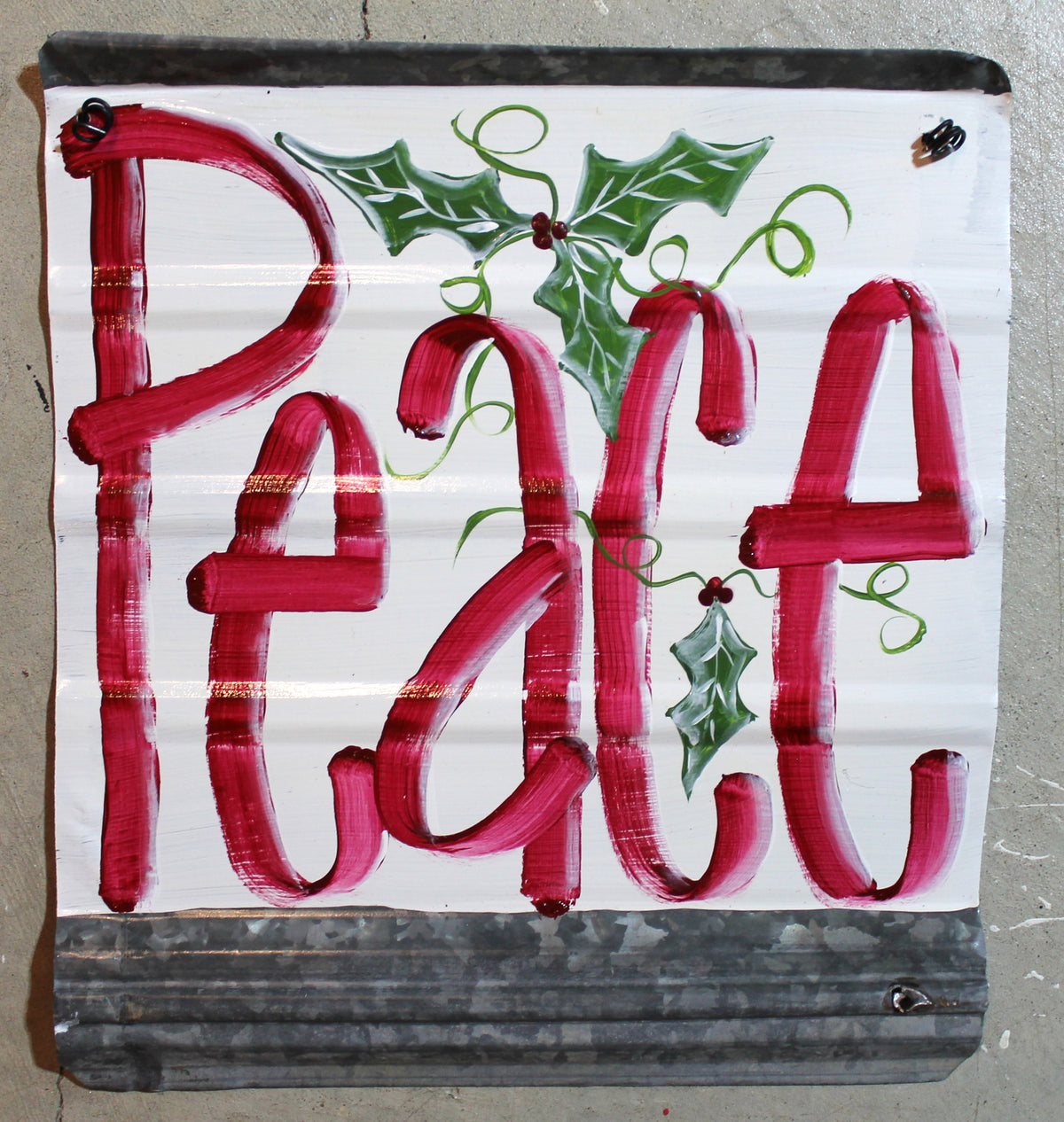 Peace Hand-Painted 12" Tin Sign