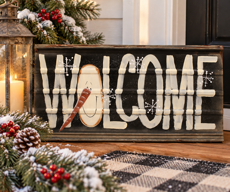 Hand-Painted 24" Tin Sign - Assorted Styles