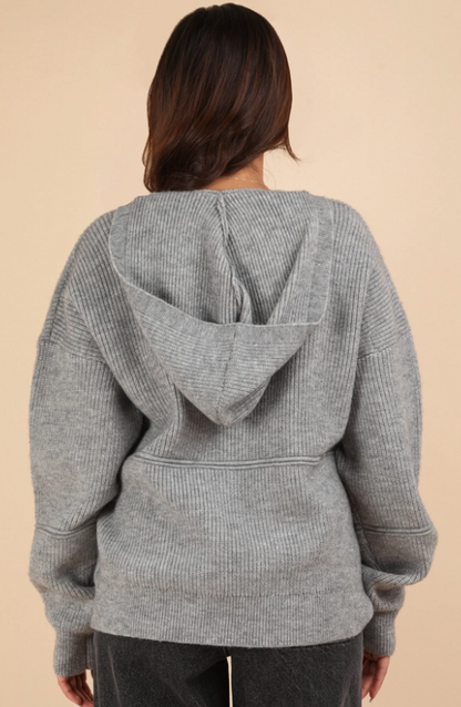 Grey Sweater Hoodie Bella