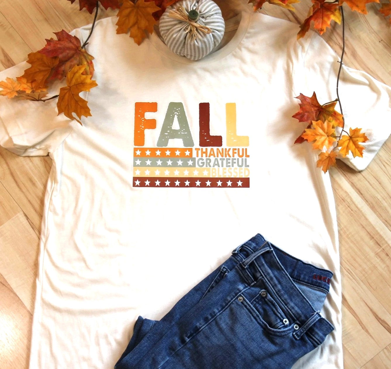 Fall Short Sleeve Unisex Tee Fall: Thankful, Grateful, Blessed XL