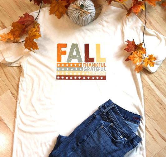Fall Short Sleeve Unisex Tee Fall: Thankful, Grateful, Blessed XL