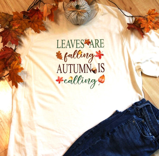 Fall Short Sleeve Unisex Tee Leaves Are Falling X L