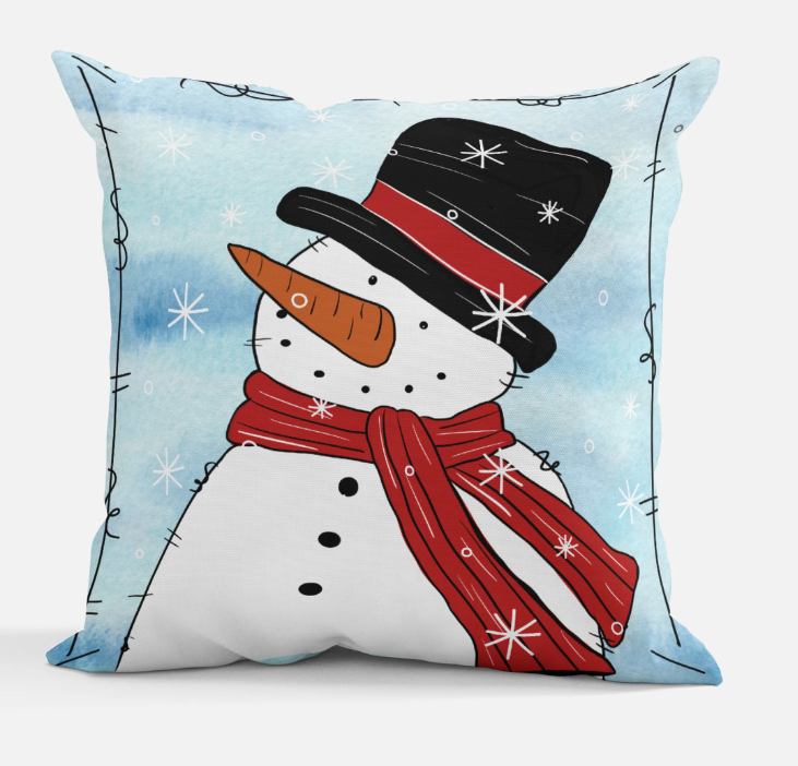 Henry Snowman Decorative Pillow Decor 18x18