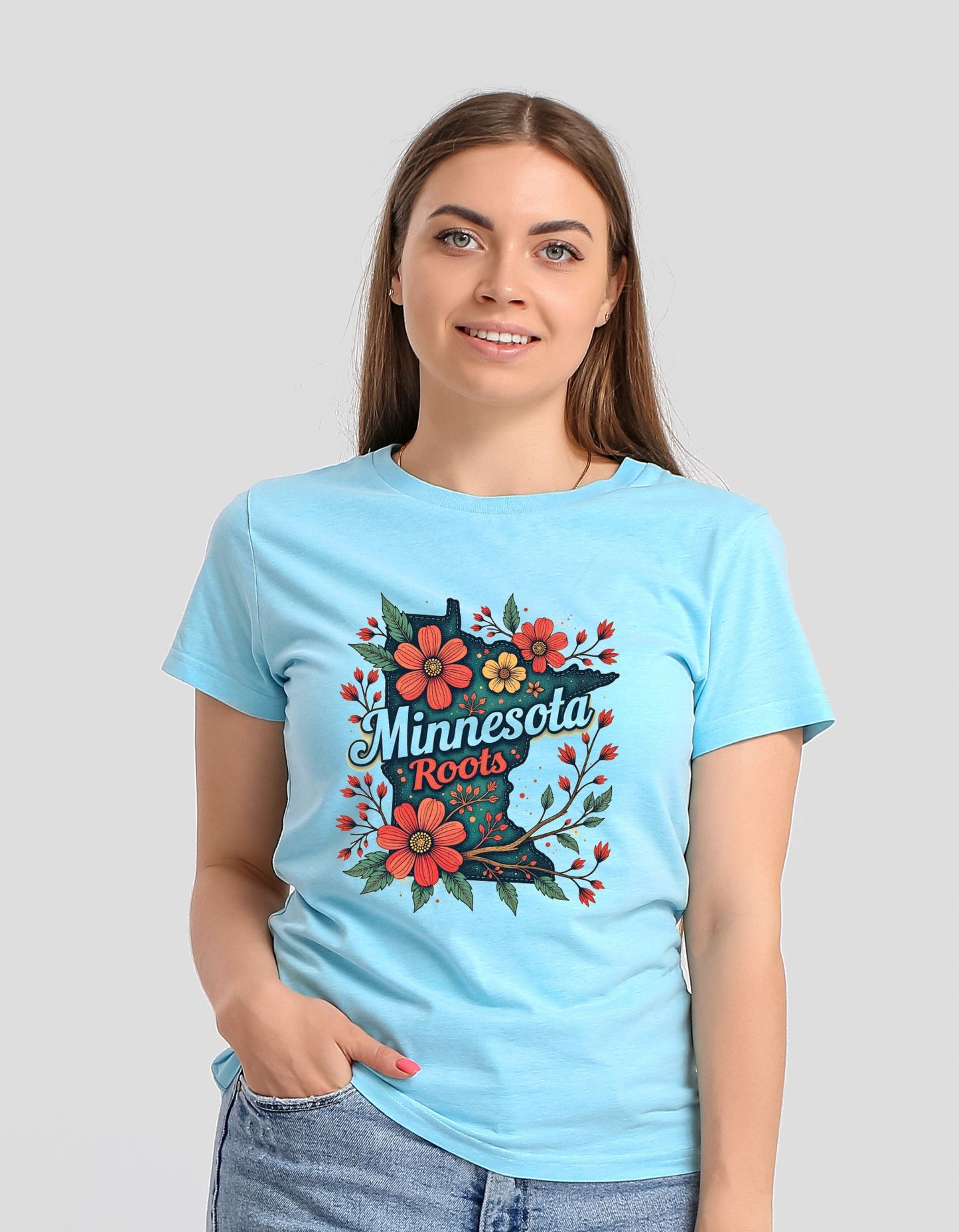Minnesota Roots Graphic Vintage Tee Women's Gift Rustic Bold T-shirt