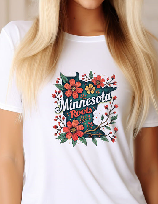 Minnesota Roots Graphic Vintage Tee Women's Gift Rustic Bold T-shirt
