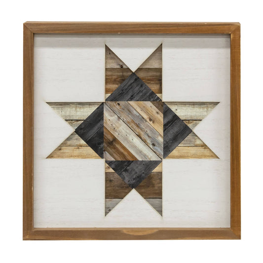 Framed Natural Barn Quilt, 12"