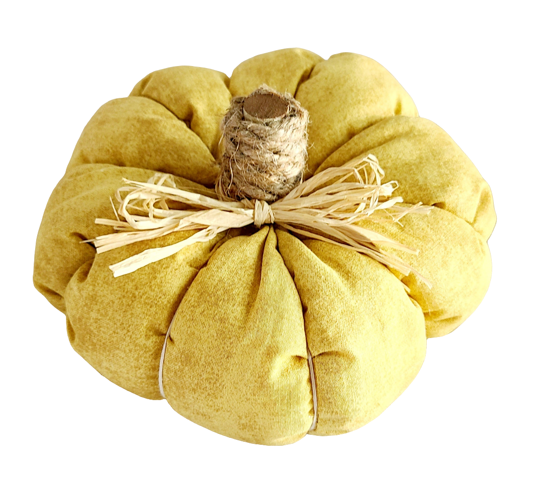 Autumn Golden Mustard Handmade Fabric Pumpkin