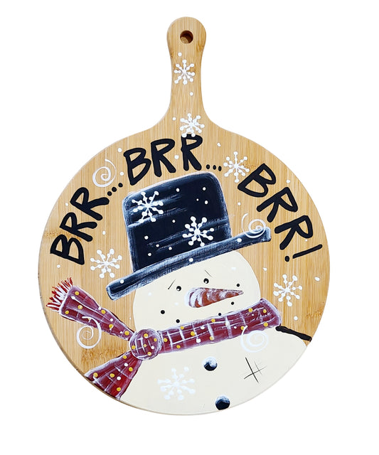 BRR... Snowman Hand-painted Wood Wall Decor
