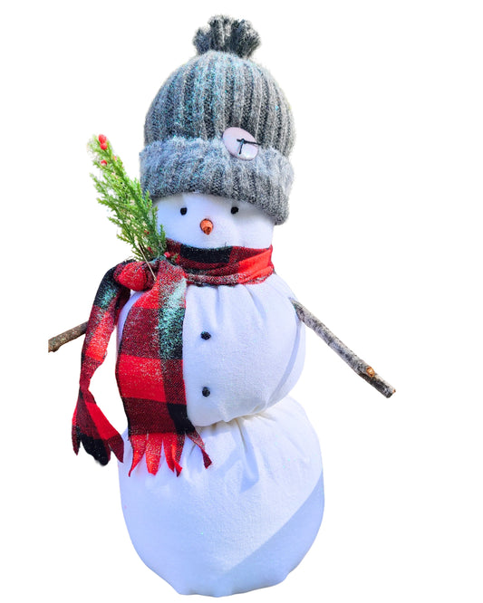 Frosty Fabric Handmade Glittered Snowman