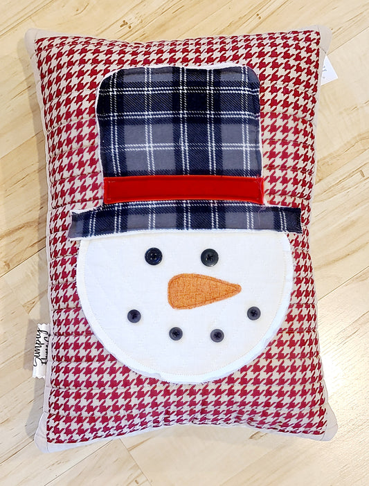 Frosty Handmade Snowman Pillow