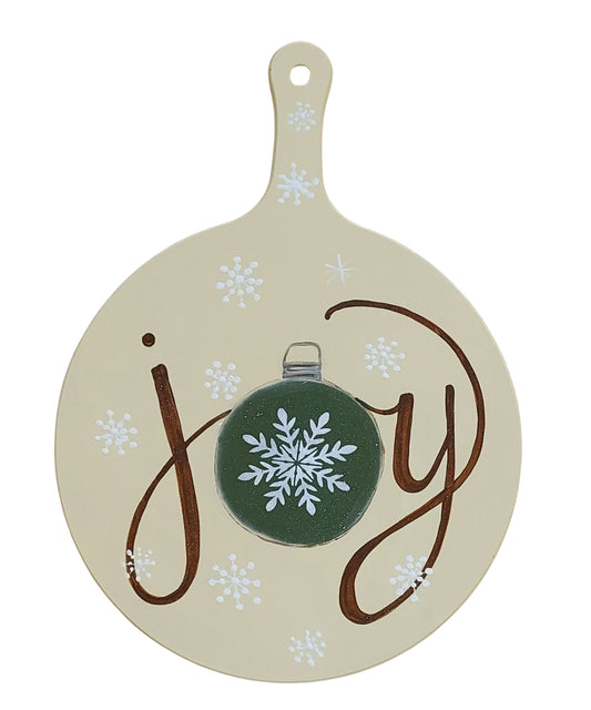 Joy Neutral Cream Hand-painted Wood Wall Decor